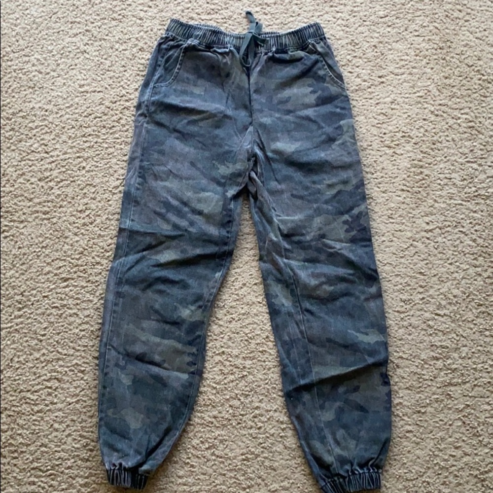 Washed Canvas Camo Jogger Pants